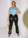 front view of model wearing Princess Polly Braden Pant Black Curve 