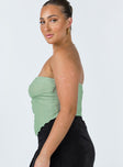 Strapless top Twisted bust design Elasticated bust band Inner silicone strip Open front