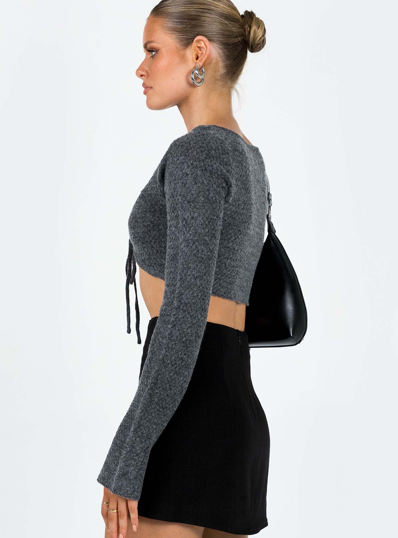 product Princess Polly Full Sleeves Full Sleeves Scoop Neck Scoop Neck  Carmel Bolero Top Charcoal