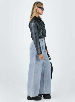 product Princess Polly Mid Rise  Murdock Wide Leg Jeans Denim