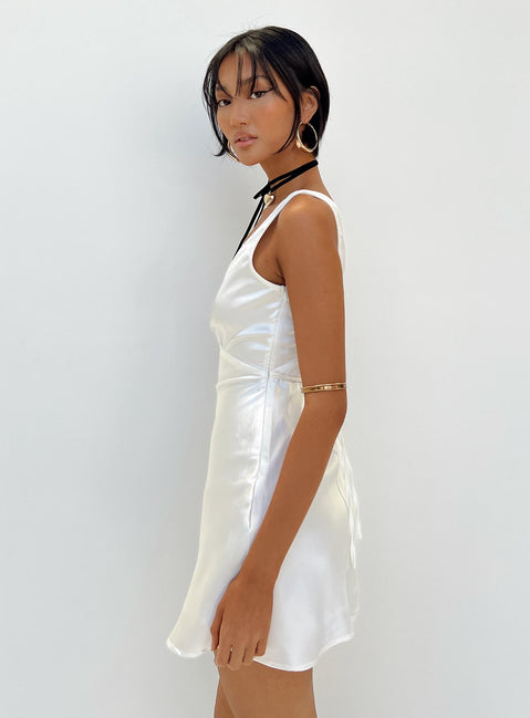 princess polly white satin dress Hintz Satin Mini Dress White