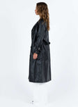 Montanna Faux Leather Coat Black