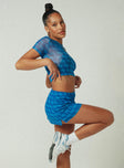 JGR & STN Cassie Micro Skirt Blue Princess Polly  Mini 