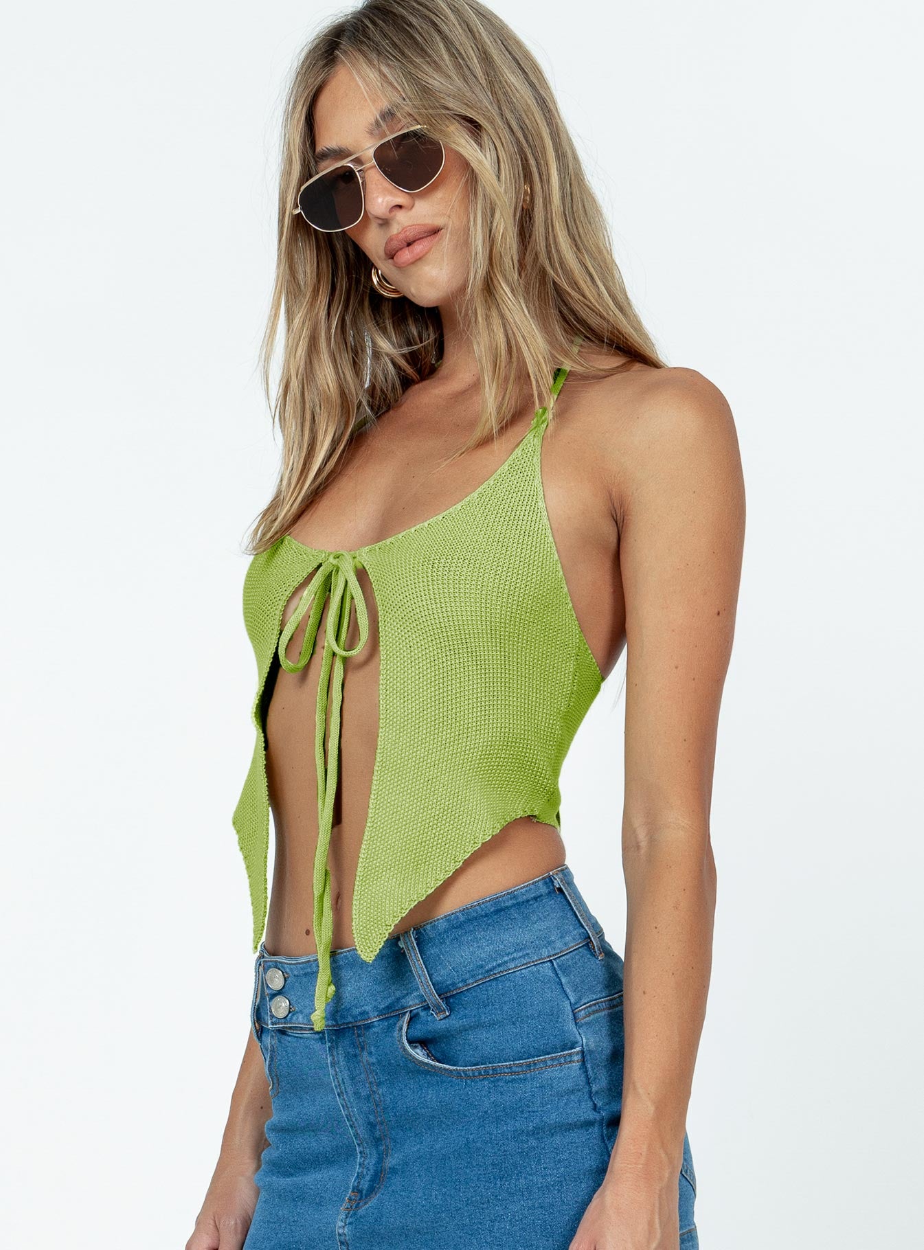 product Princess Polly Sleeveless Square Neck  Gladstone Top Green