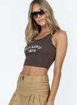 product Princess Polly Sleeveless Square Neck  Malibu 1976 Tank Top Brown