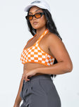 side view of model wearing Princess Polly Kirstyn Top Orange 