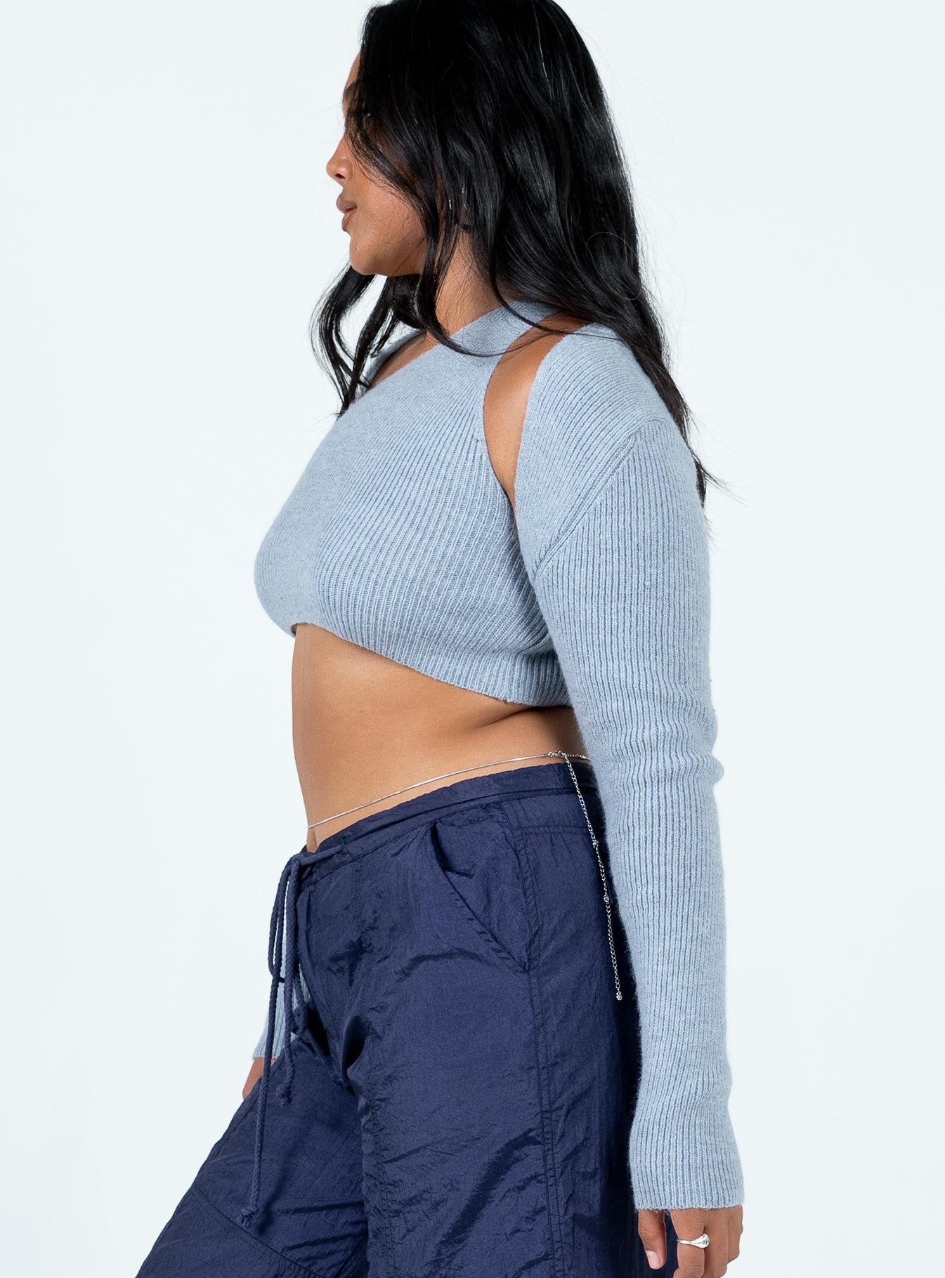Natalee Sweater Blue Cropped 