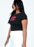 Black cropped tee Graphic print