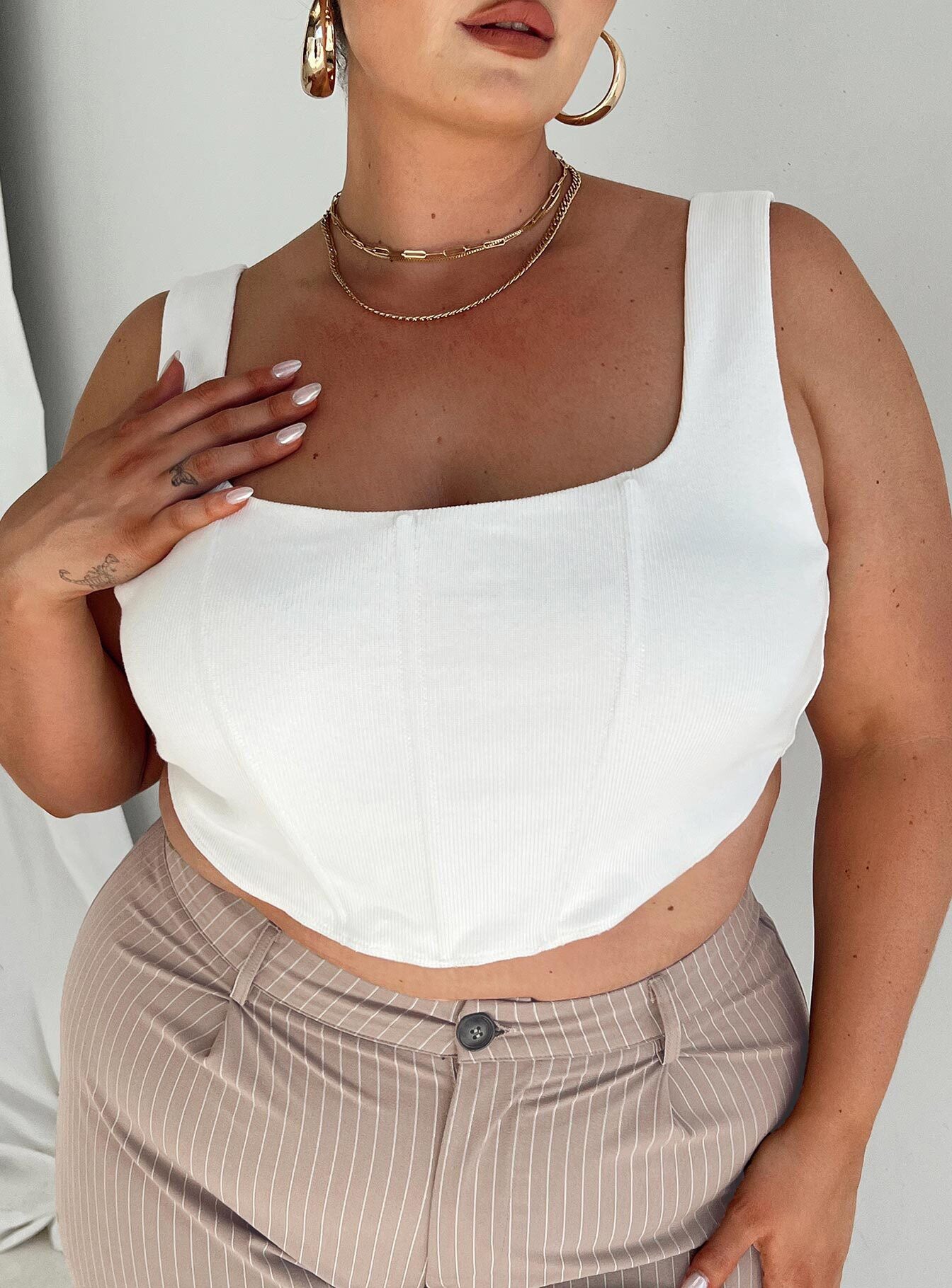 product Princess Polly Sleeveless High Neck  Kaeshia Rib Bustier Curve