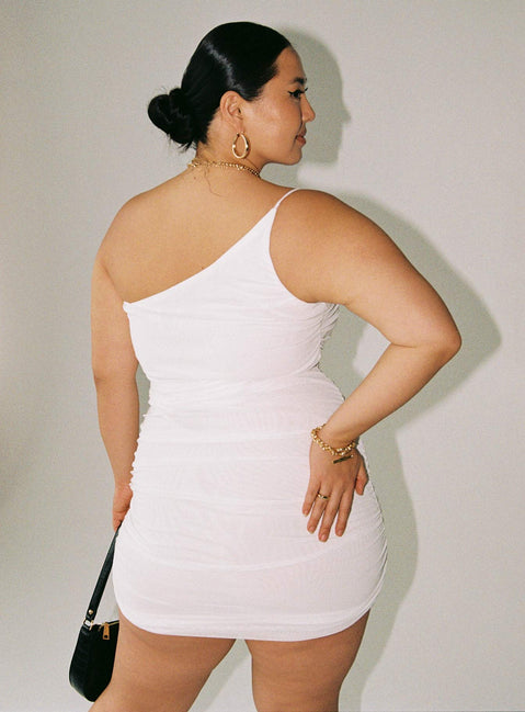 product Princess Polly Asymmetric Neckline  Jocasta Mini Dress White Curve