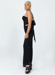 side view of model wearing Princess Polly Cudal Pants Black 