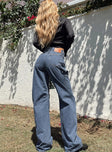 product Princess Polly Low Rise Jeans  Oatland Wide Leg Cargo Jeans Mid Wash Denim