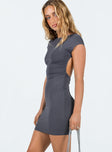 product Princess Polly Asymmetric Neckline  Rosalinda Mini Dress Grey