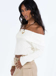 Rossetto Knit Sweater White Princess Polly  Cropped 