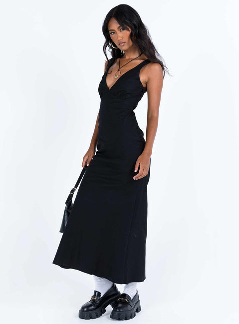 Nellie Maxi Dress Black Linen | Princess Polly Nellie Maxi Dress Black Linen | Princess Polly