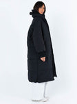 Abe Longline Puffer Jacket Black