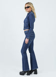 product Princess Polly High Waisted  Samner Low Rise Bootcut Jeans Dark Blue