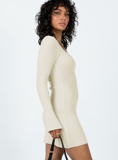 Brownhall Long Sleeve Mini Dress | Beige | Womens | Princess Polly Brownhall Long Sleeve Mini Dress | Beige | Womens | Princess Polly