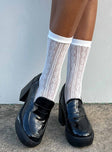 Socks 80% polyester 20% spandex Heart design Semi-sheer Elasticated OSFM\