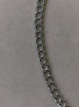 Silver chain belt Chunky chain  Double lobster claps  Attach to belt loops  Lightweight 