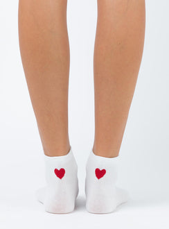 Ayla Heart Socks White