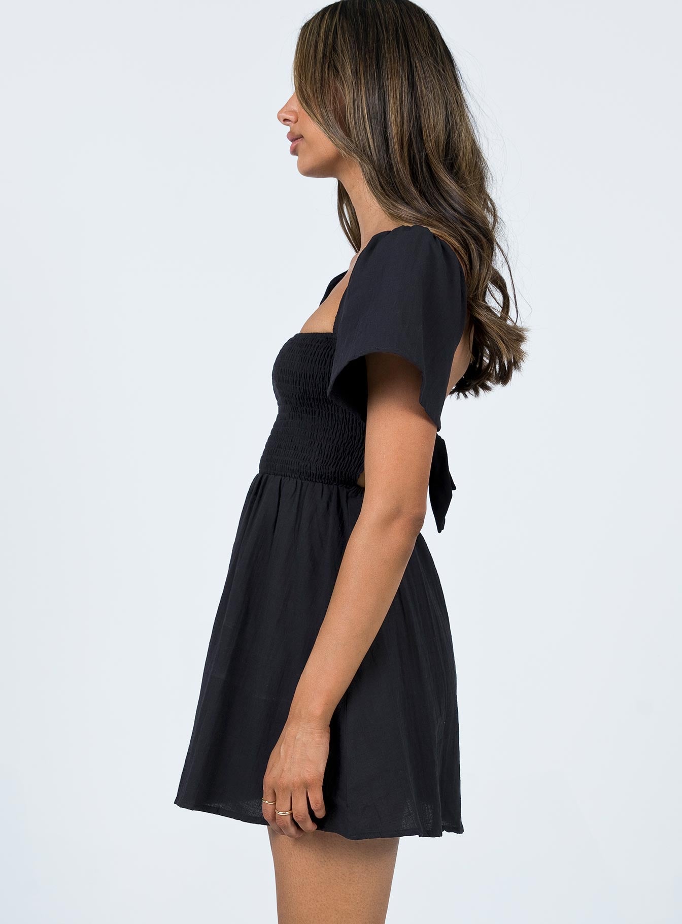 product Princess Polly Square Neck  Summer Nights Mini Dress Black Petite