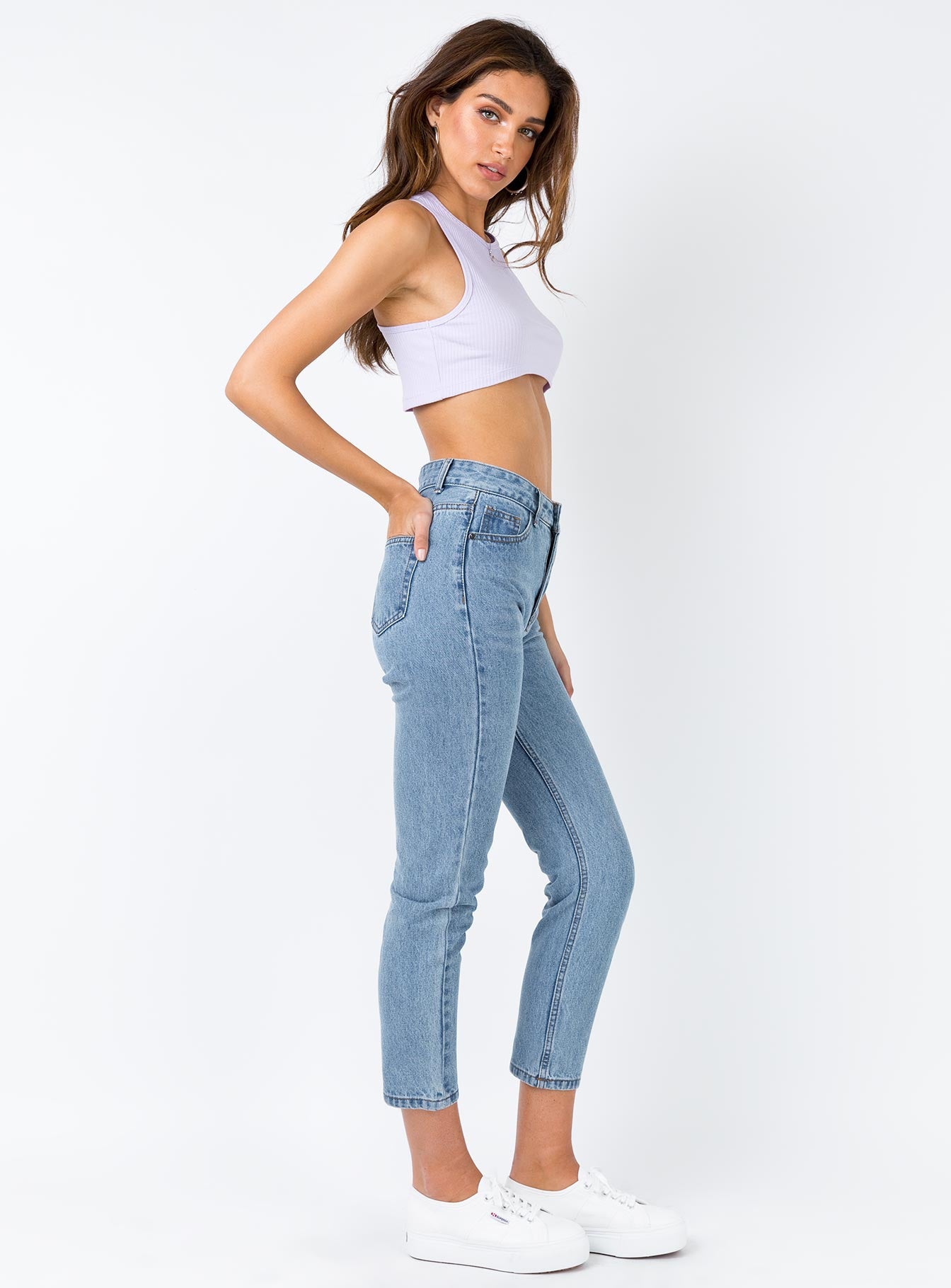 product Princess Polly High Waisted  Gemini Mom Jeans Pale Blue