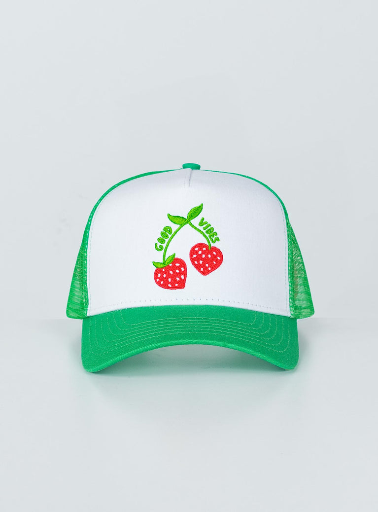 Good Vibes Trucker Hat Green