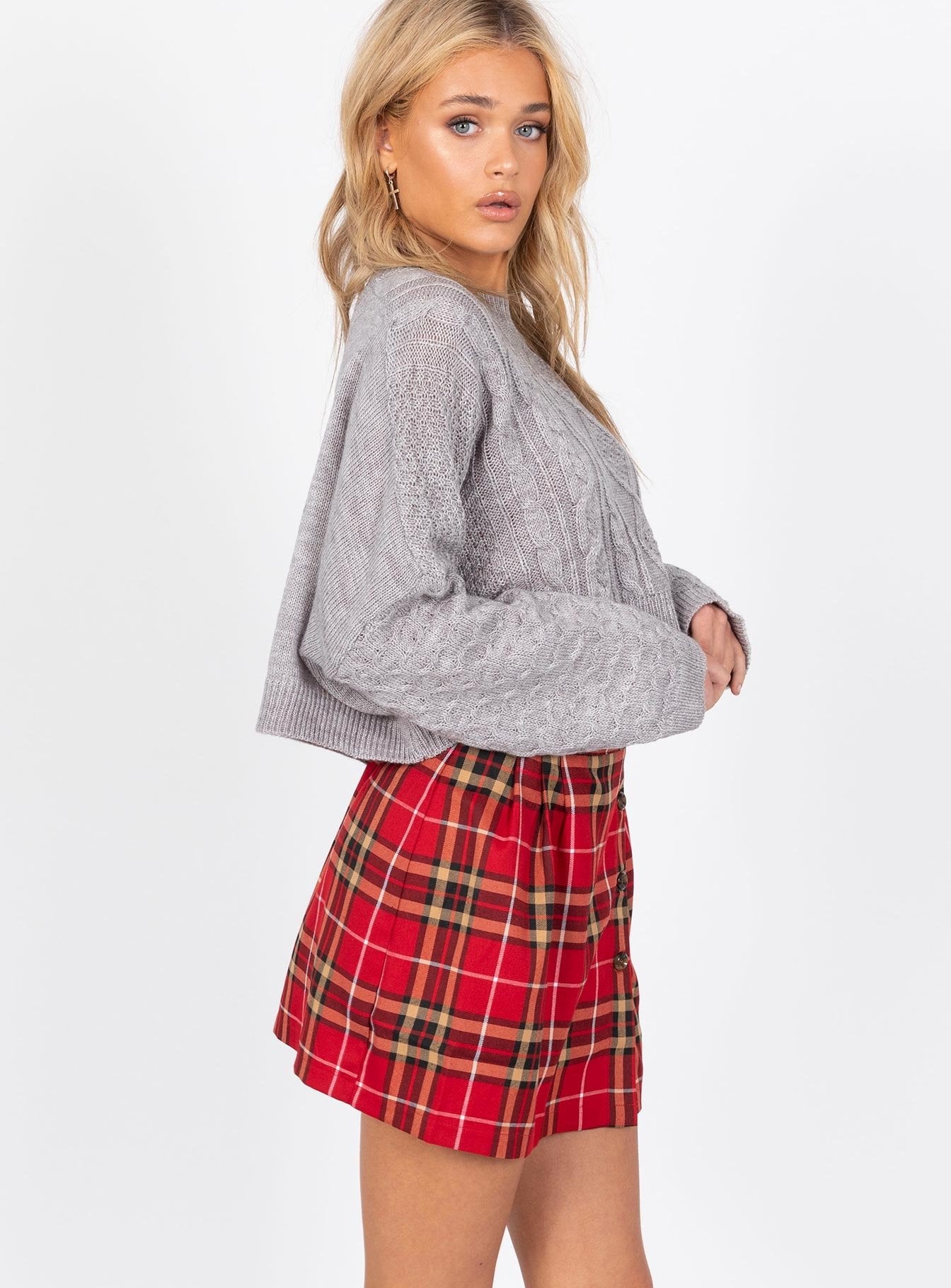 The Stan Cropped Sweater Grey Princess Polly  Cropped 