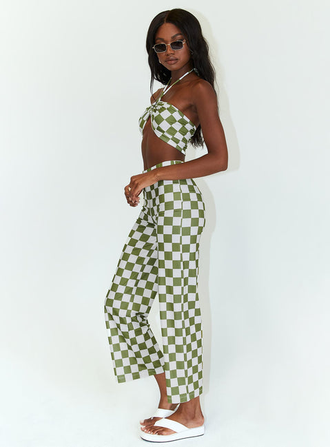 Latiana Set Green Checkerboard