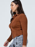 Elody Long Sleeve Top Brown