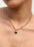 Necklace Gold-toned chain  Gemstone & diamante pendant  Lobster clasp fastening 