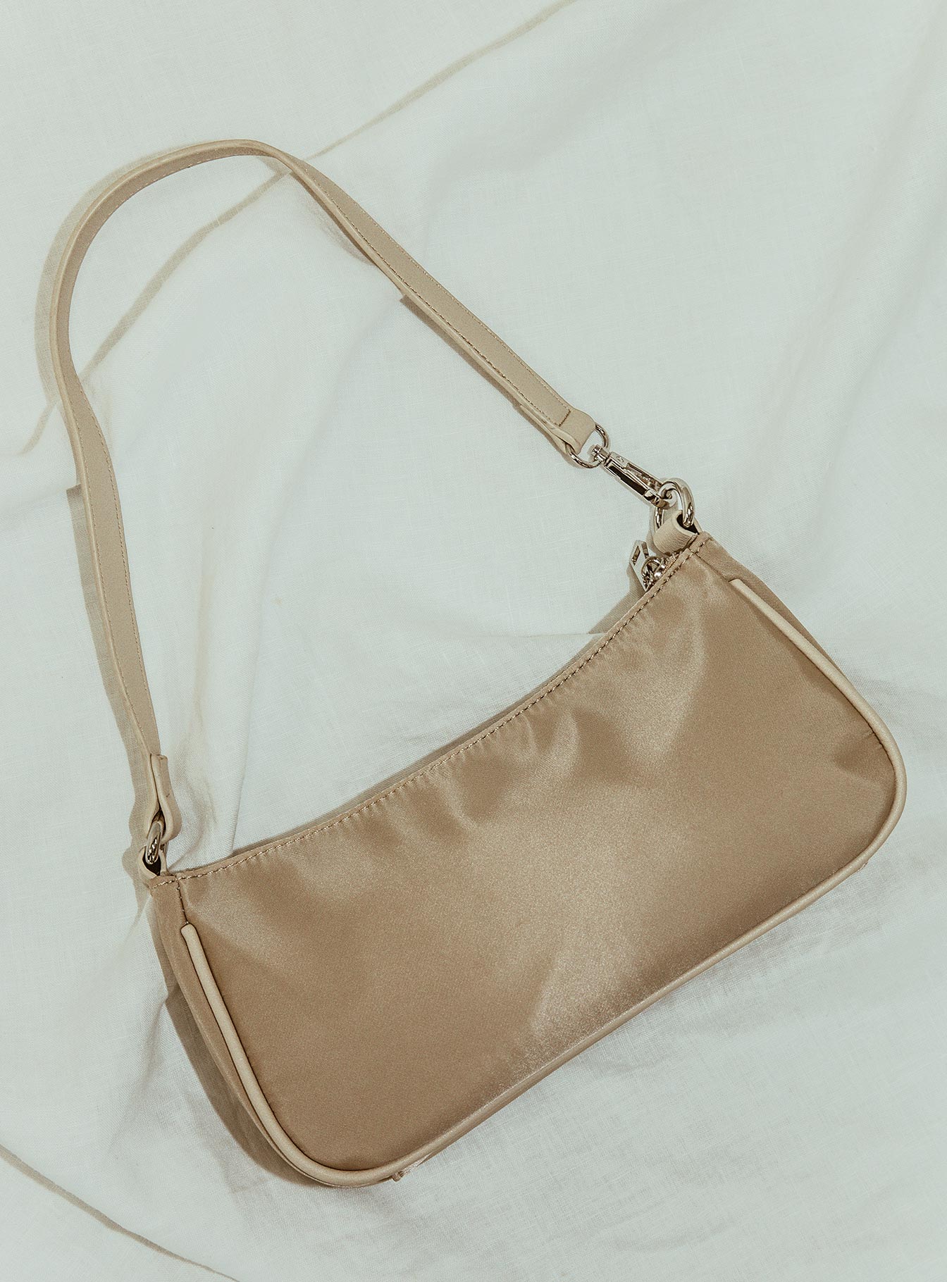 Peta & Jain Piper Bag Beige Nylon Silver Hardware