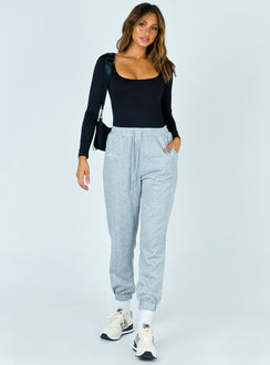 front view of model wearing Princess Polly Ellery Bodysuit Long Sleeve Tops 