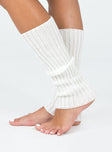Legwarmers  80% Cotton 20% polyester Soft knit material  Below the knee length  Good stretch  Unlined 