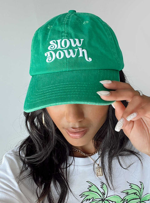 Slow Down Dad Cap Green