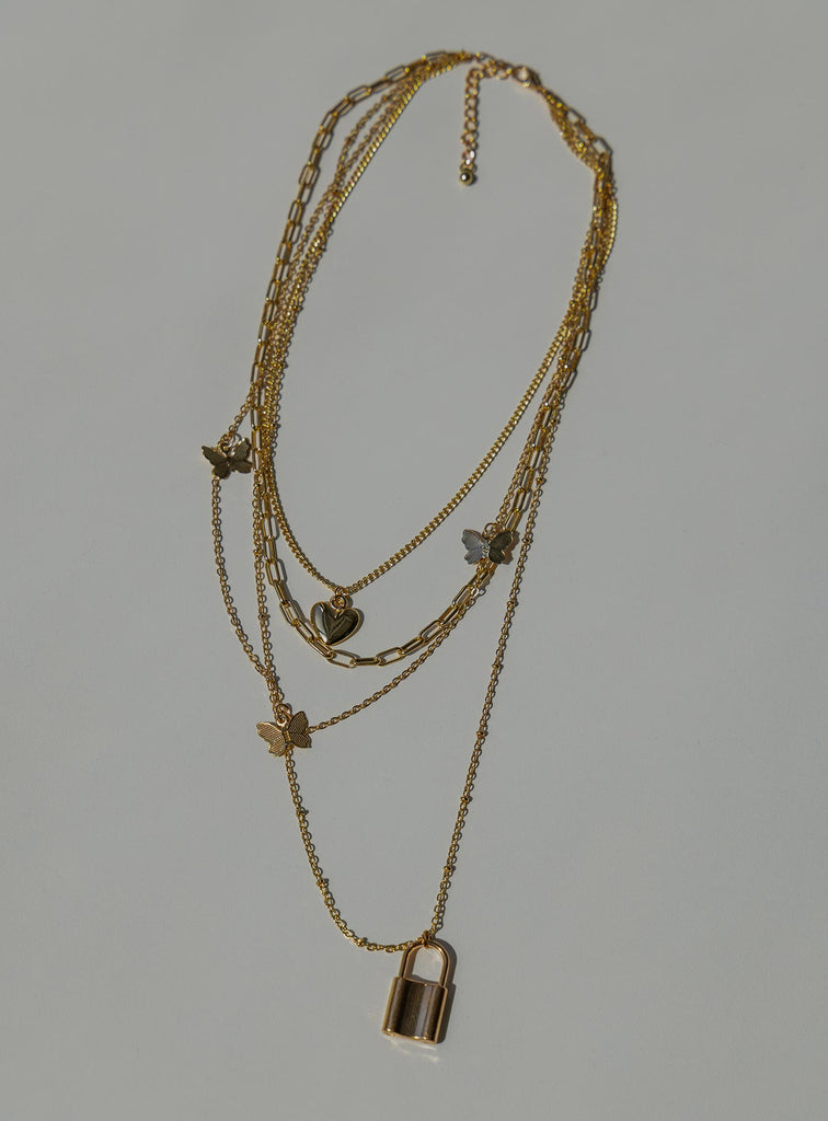 Malin Lock Necklace Gold