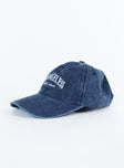 Cap Denim material Embroidered graphic Adjustable back strap 