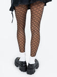 Black stockings High waisted fit Fishnet design