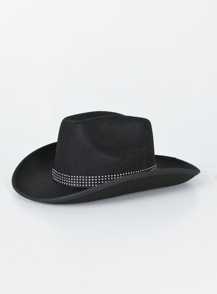 Rissell Rhinestone Cowboy Hat Black