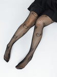 Heart Throb Stockings Black