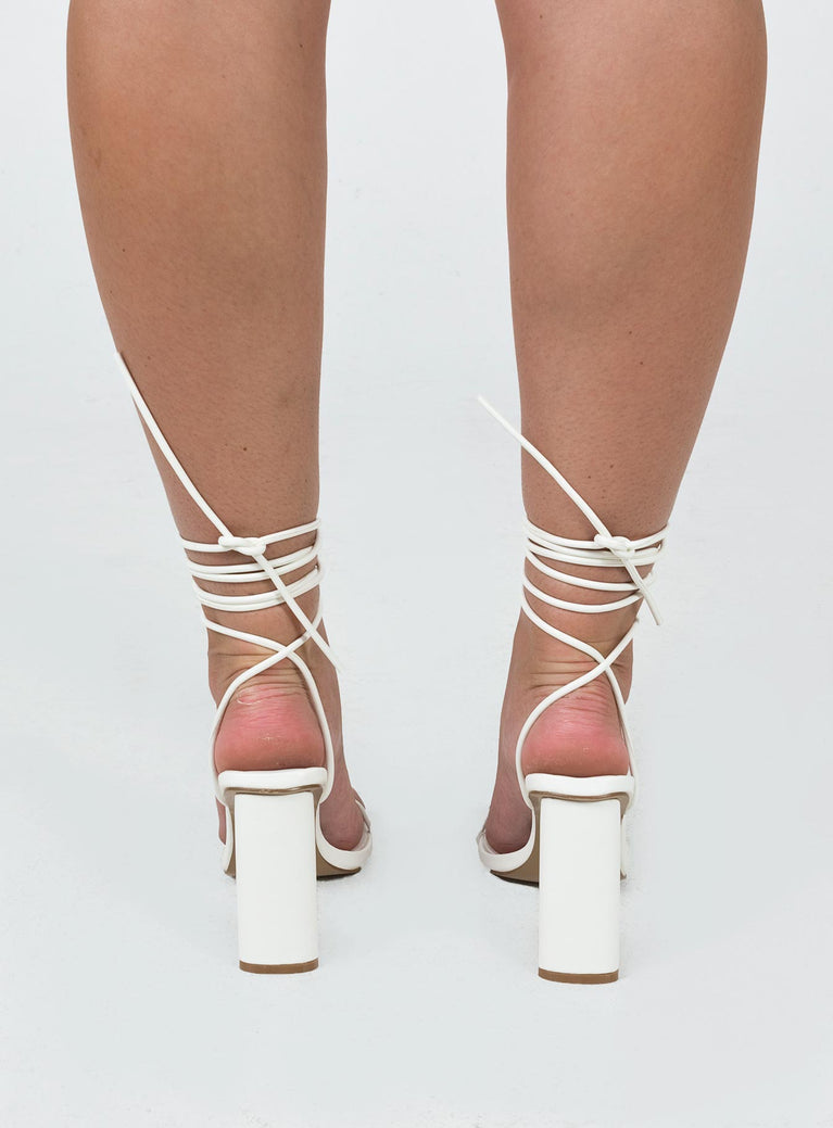 Mallard Strappy Heels White