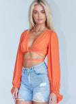 Ayesha Long Sleeve Top Orange