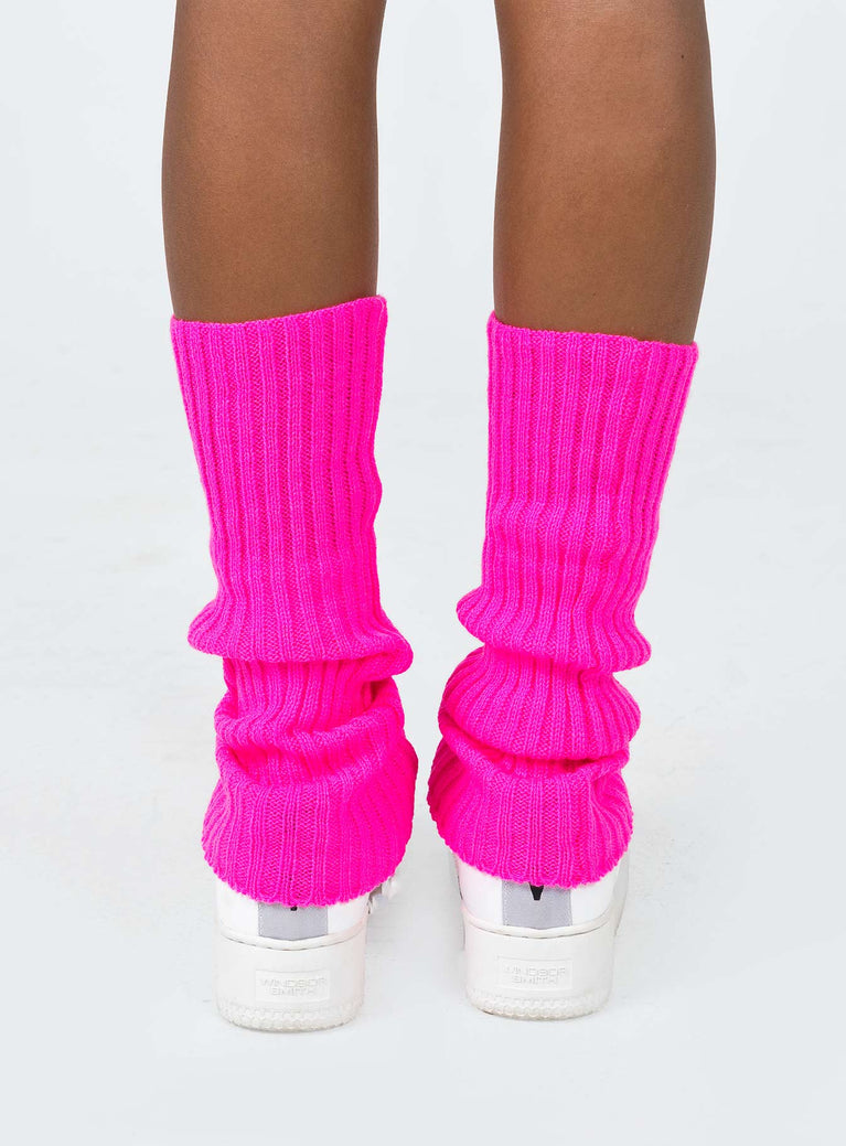 Leg Warmers - Neon Pink