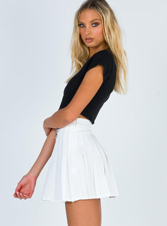   side view of model wearing Princess Polly Rosella Mini Skirt 