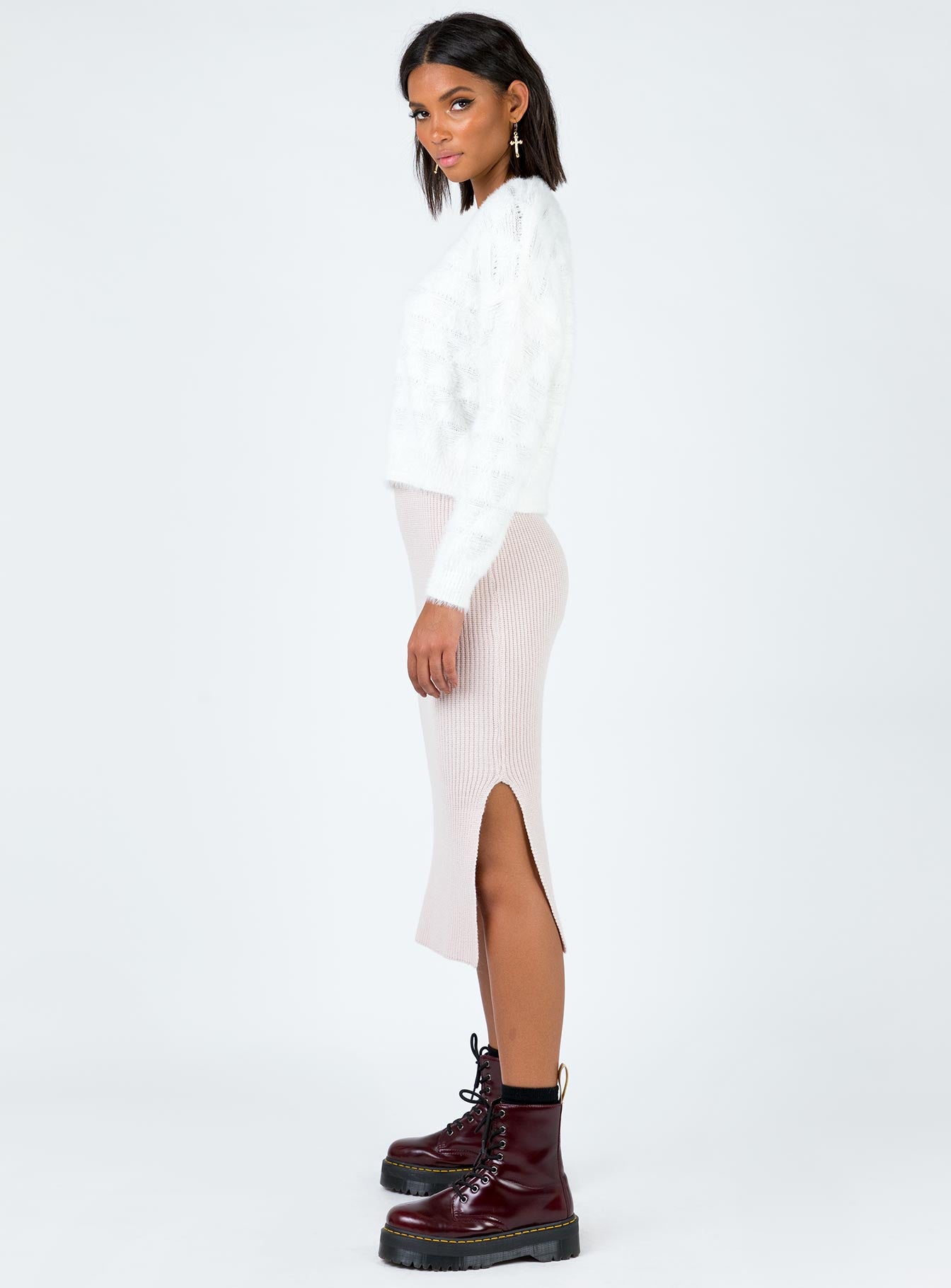 product Zanna Midi Skirt Nude Pink Princess Polly  Midi Skirts 