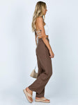 product Princess Polly High Waisted Pants  Archer Pants Brown Tall