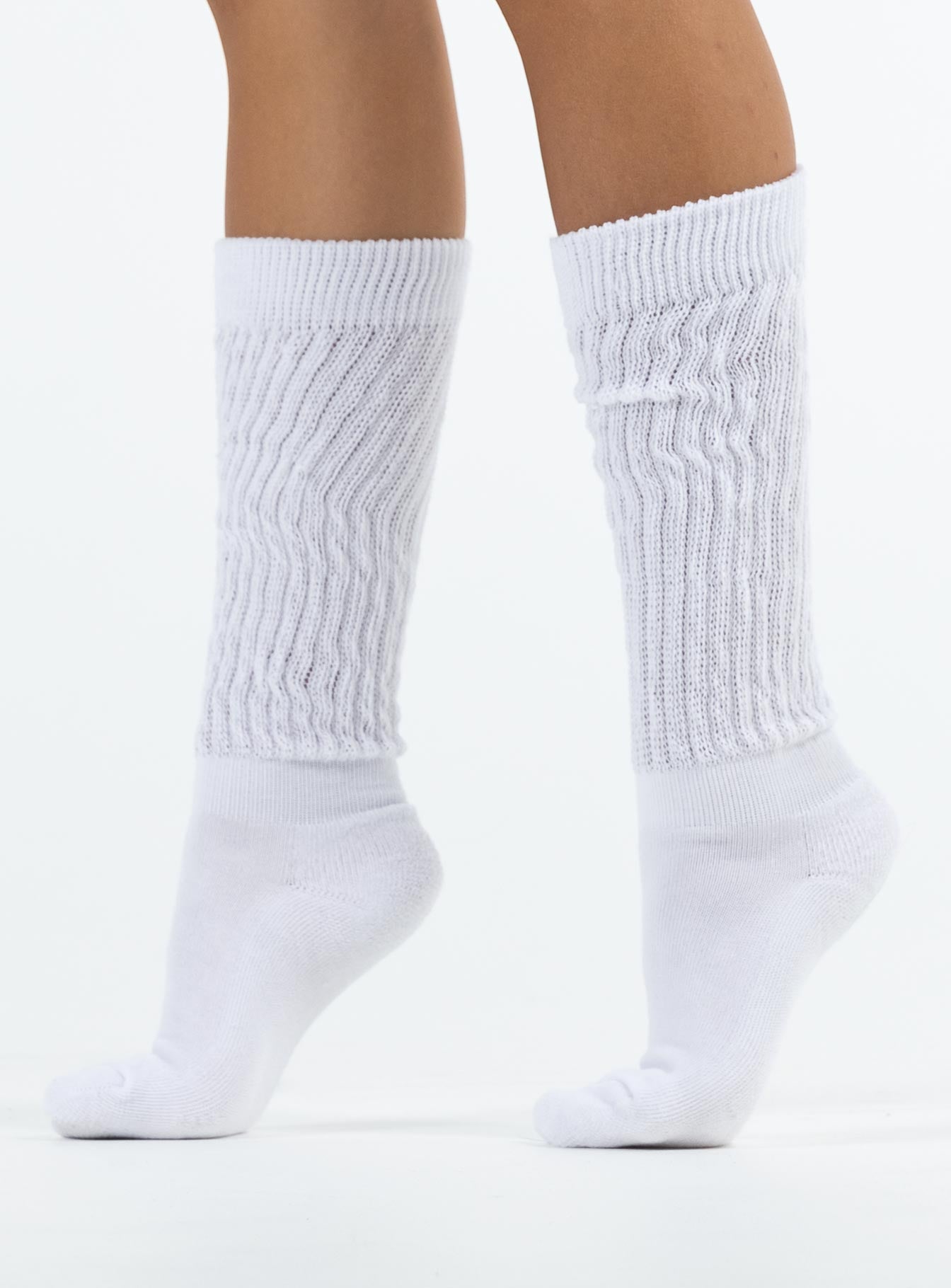 Socks Ribbed material Scrunch design Good stretch 
