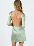 Princess Polly Cowl Neck  Maia Long Sleeve Mini Dress Green