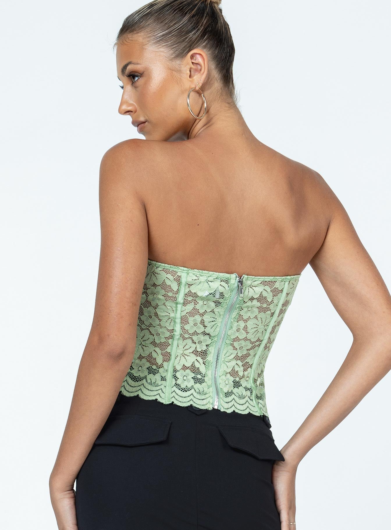 product Princess Polly Sleeveless Asymmetric Neckline  Luani Top Green